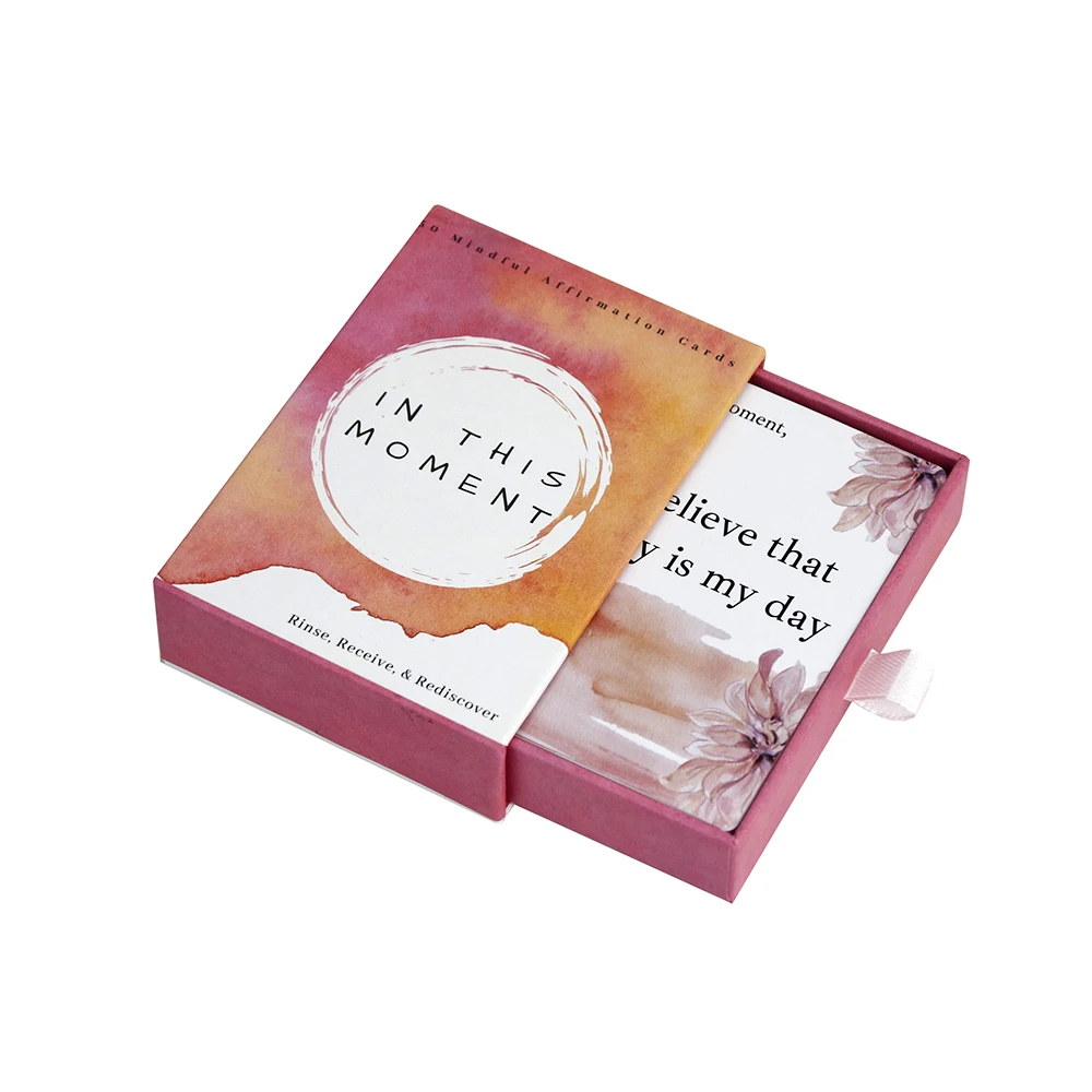 OEM Wholesale Personalised  Positive Pregnancy Daily Deck Kids Custom Printing Tarot Cards Game Affirmation Cards For Women