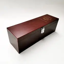 Custom red wooden satin inlay wine bottles packing boxes