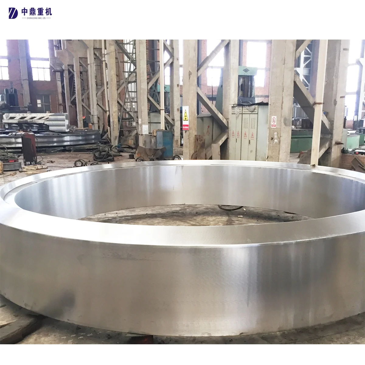 Cnc Lathe Machining Casting Steel Large Size Customized Tyres Rotary Kiln Support Thrust Roller Tyre