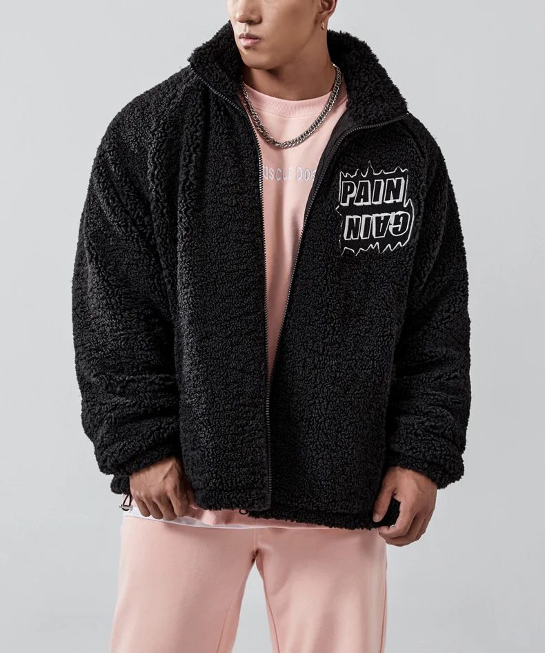 Wholesale winter Outdoor Clothing Mens Custom  Sherpa Jacquard trapstar Fleece Jacket 2