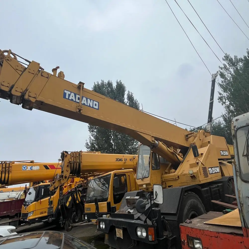 Мобильный кран Tadano TR250M 25 тонн круговой пересеченной местности используется с двигателем и насосом Weichai номинальная грузоподъемность 30