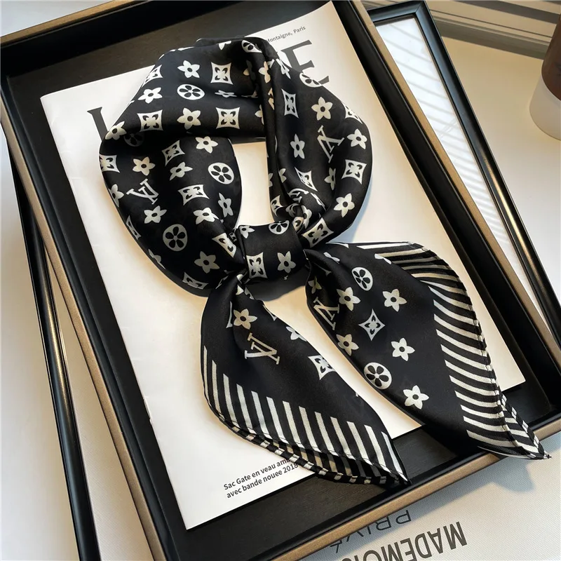 Luxury Square Fashion Designer Scarf Lightweight Wraps Hijab Scarf Silk Women Scarf