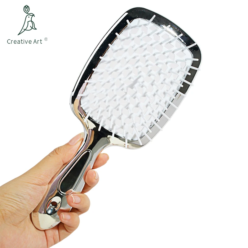 New Design Soft and Hard Customized Logo ABS Paddle Hollowing Out Vent Brush Hair Detangling Hair Brush