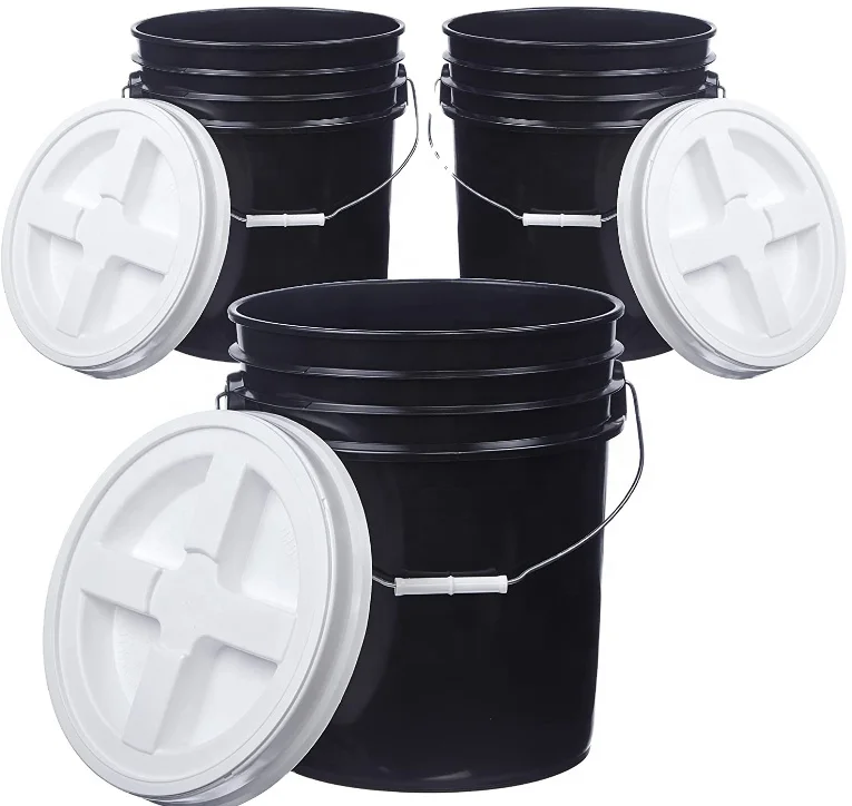 Airtight Gamma Twist Lids Protects Contents From Dust Dirt Bugs & Rodents  FOOD GRADE Plastic 5 Gallon Bucket SDPAC