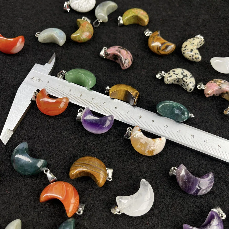 Оптовая продажа подвеска в виде полумесяца с кристаллами каменная форме сердца для изготовления ювелирных изделий