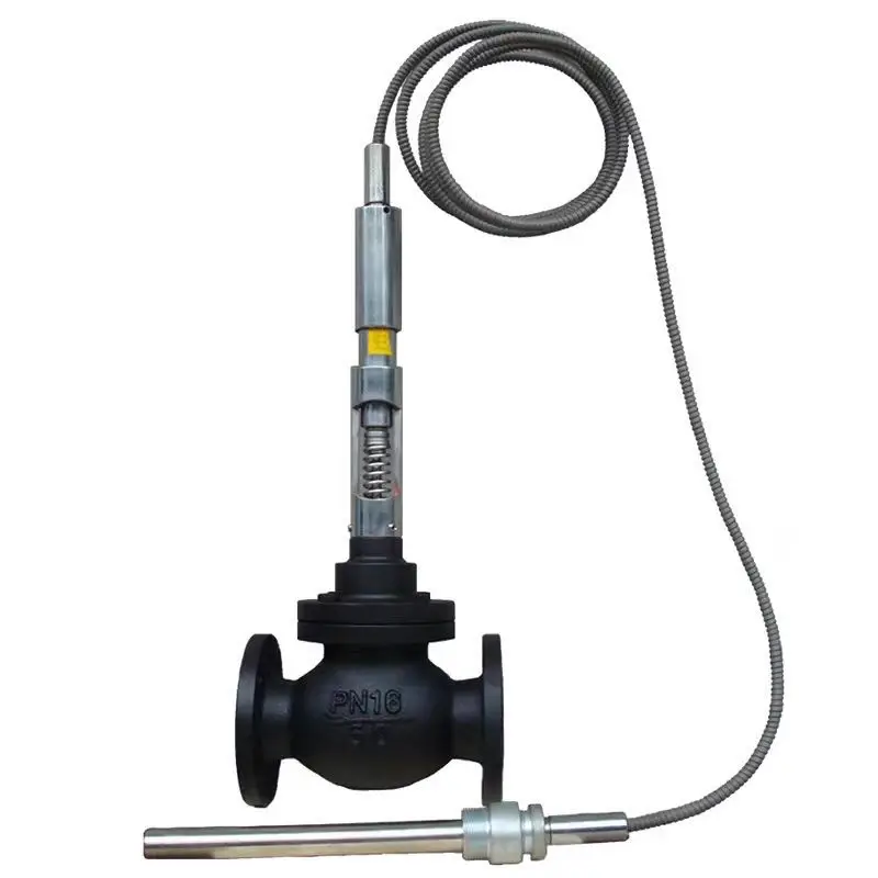 Electric steam temperature control valve with water pressure regulator