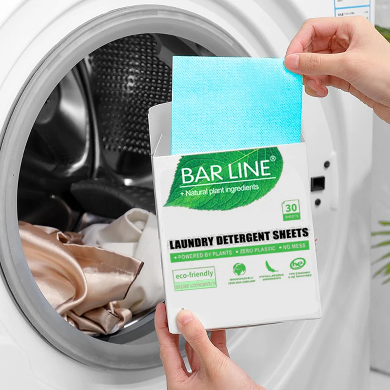 New Eco-Friendly Blue/White/Red Washing Detergent Sheets Solid Tablets for Laundry Natural Aroma Disposable Manufacturer OEM