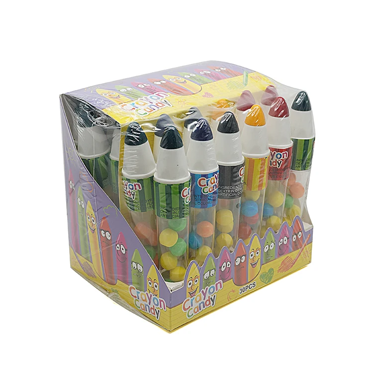 Plastic Crayon Candy Container Toys With 6g Candy Packed by Display Box For Kids Candy Toys
