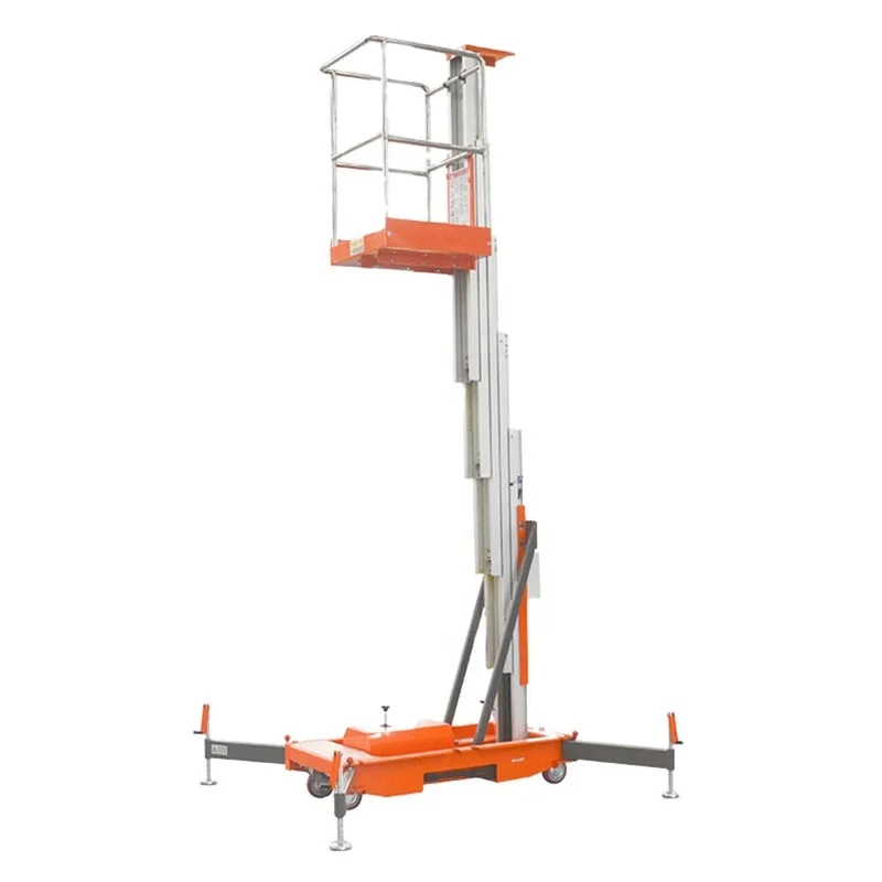 Qiyun 10m Portable Vertical Hydraulic Ladder two Mast Electric Man Aluminum Alloy Lift Platform