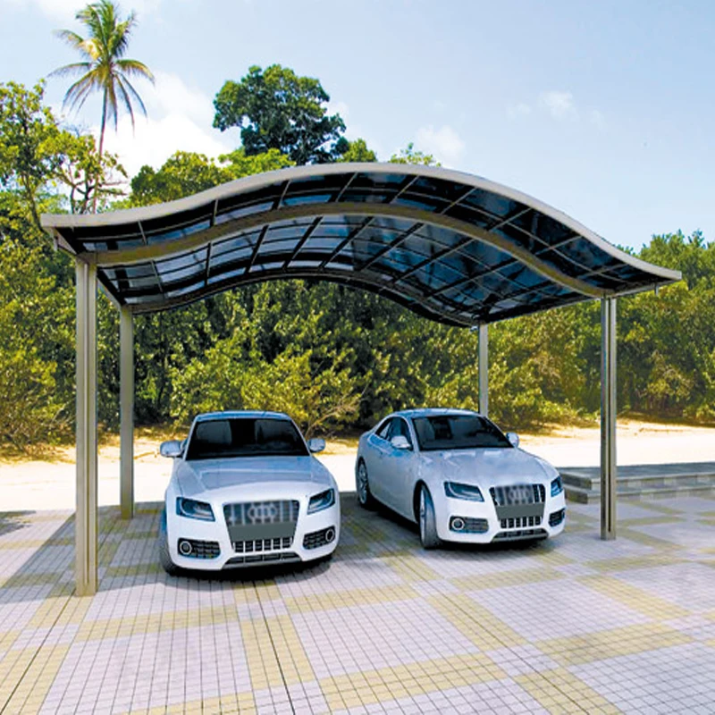 outdoor aluminum polycarbonate roof walkway covers car shielding canopy parking garage for two car