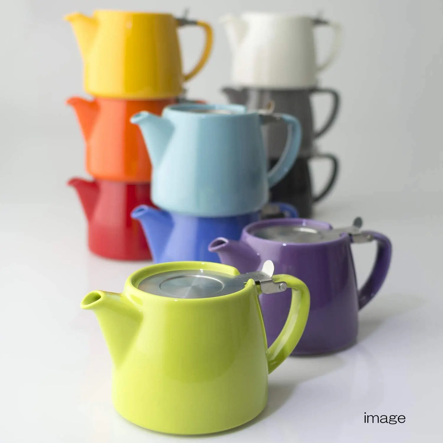 18 oz Artisan porcelain ceramic Stump Teapot with Basket Infuser For Brewing Loose Leaf Tea