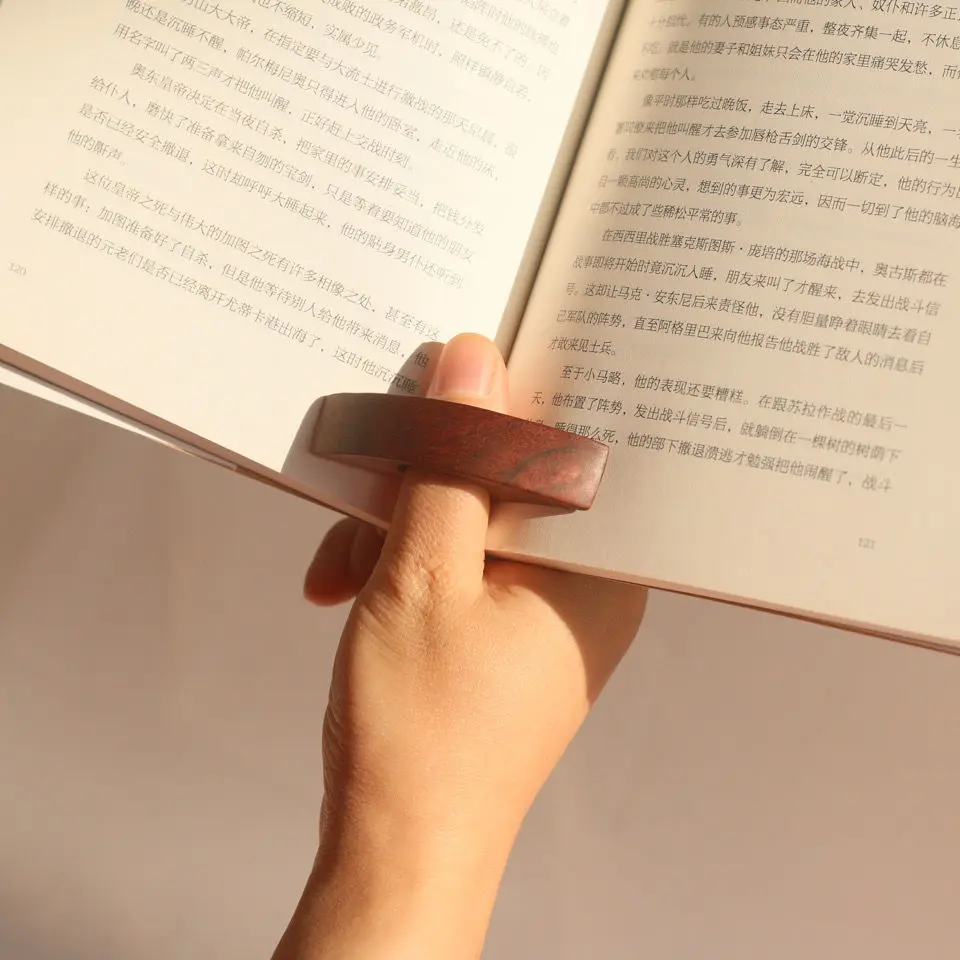 Деревянная книга ручной работы с логотипом из ореха держатель для страниц закладка большого пальца аксессуары