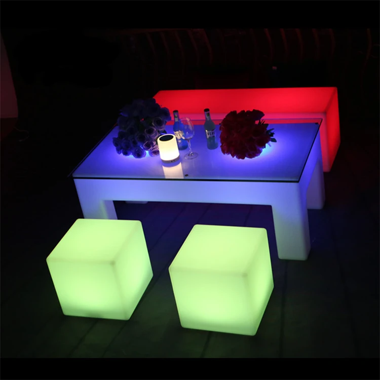 outdoor garden event LED bar tables interactive LED light bar coffee table