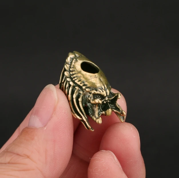 EDC knife pendant  Retro crafts Greek Spartan helmet pendant brass knife pendant EDC umbrella rope