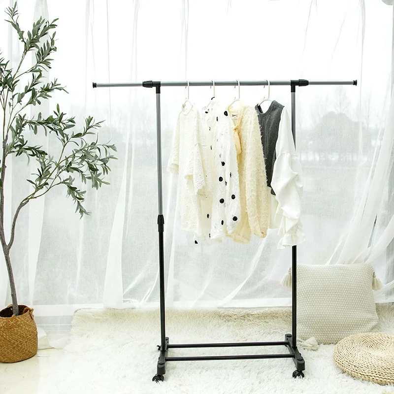 Rolling Clothes Rack Garment Rack With Wheels Single Rail Clothes Rack