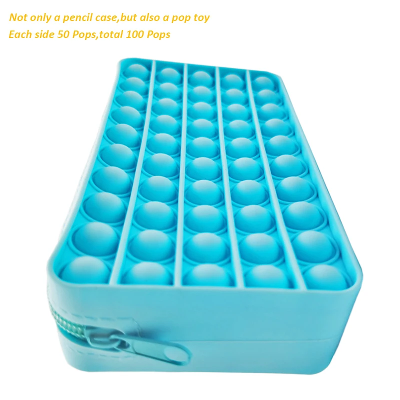 silicone pencil case push pop bubble fidget