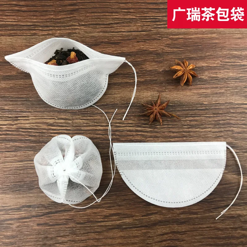 New design boat shape bio degradable Disposable Tea Bags with Drawstring  3D flower pla tea bag