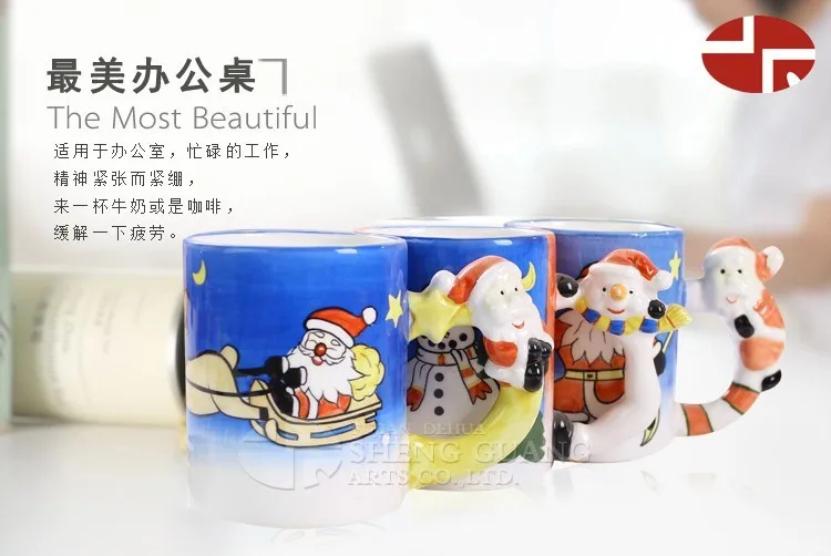 ceramic mug with father christmas design souvenir cup