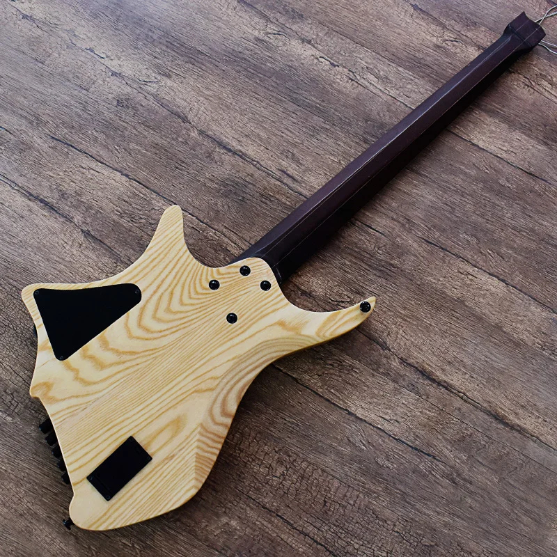 ZLG 5 string fanned fret headless bass active pick up ash body flame maple top 5 pieces roasted maple neck factory out let