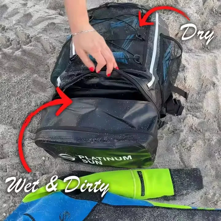 Custom Logo Beach Floating Camping Backpack Waterproof Swimming 500D Durable Dry Bag with extendable bottom compartment
