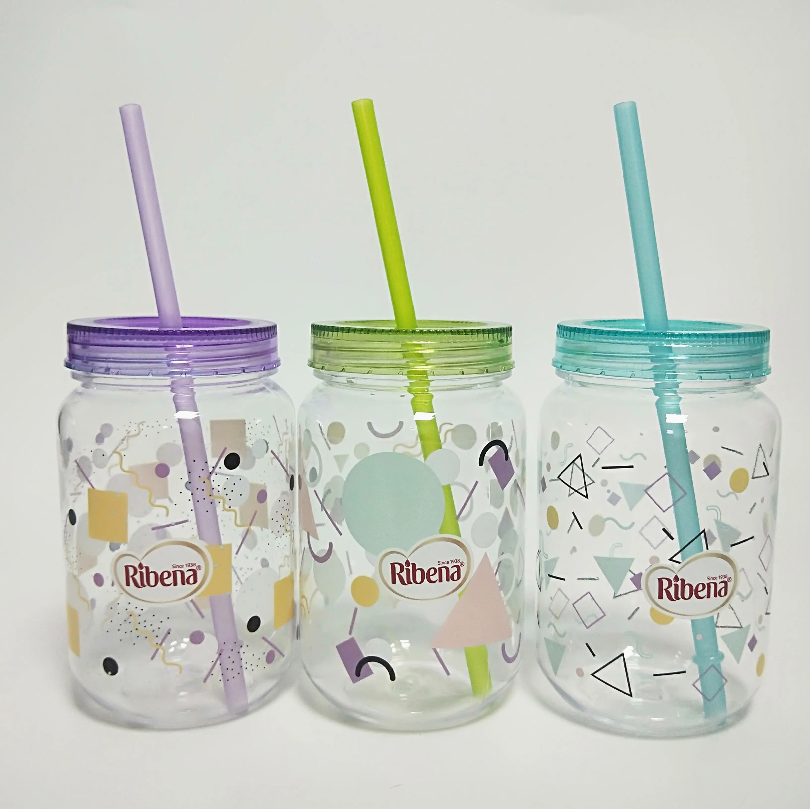 Дизайнерский стакан Mason Jar Tumbler с винтовой крышкой и соломинкой Эльзой Анной от Frozen устойчивый к ударам