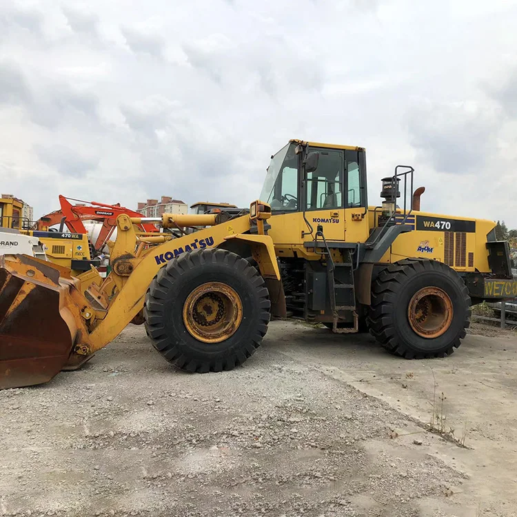 Komatsu WA470 Подержанные колесные погрузчики дорожно-строительная машина WA470-6 гидравлический погрузчик