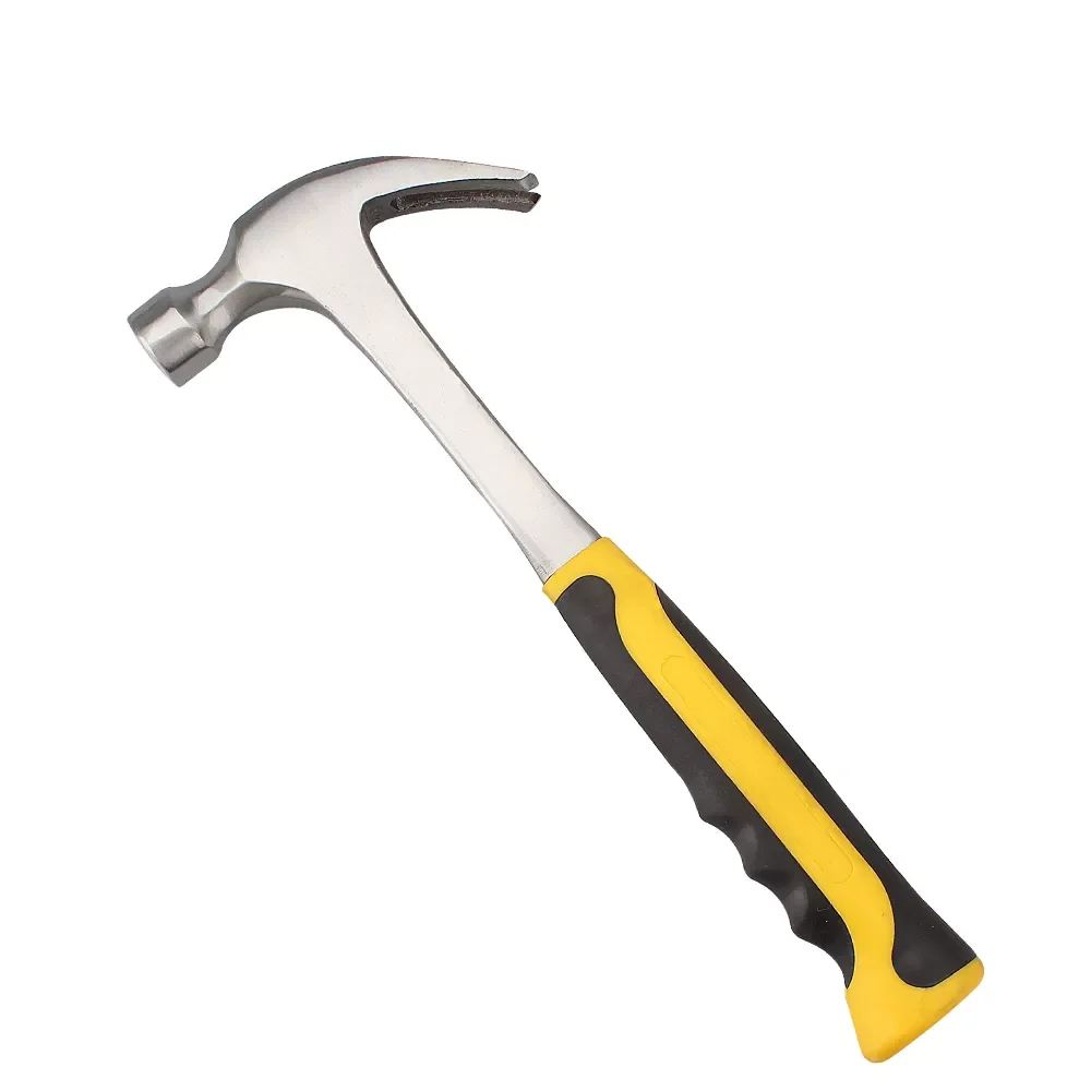 Factory Direct Price Professional Carbon Steel drop forged Hand Tool Steel Pipe Handle one piece Claw Hammer