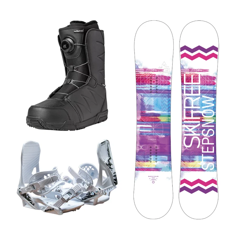 Professional Manufacturer Snowboards & Skis Beginner Snowboard Bindings Boots Set  Winter Sports For Women