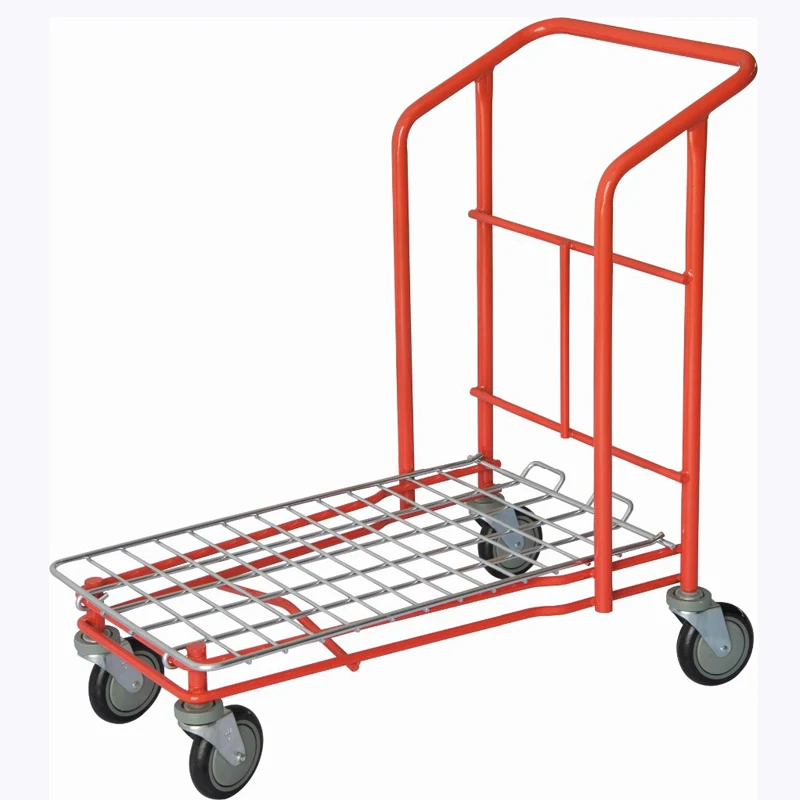 Heavy Duty customized Metal Rack hand pallet trolley handle platform trolley