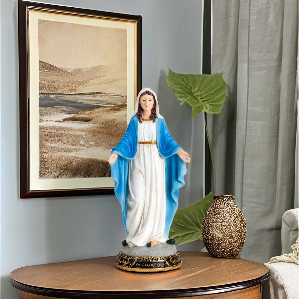 Polyresin Virgin Mary Statue Figurine Resin Crafts Sculpture garden home decoration