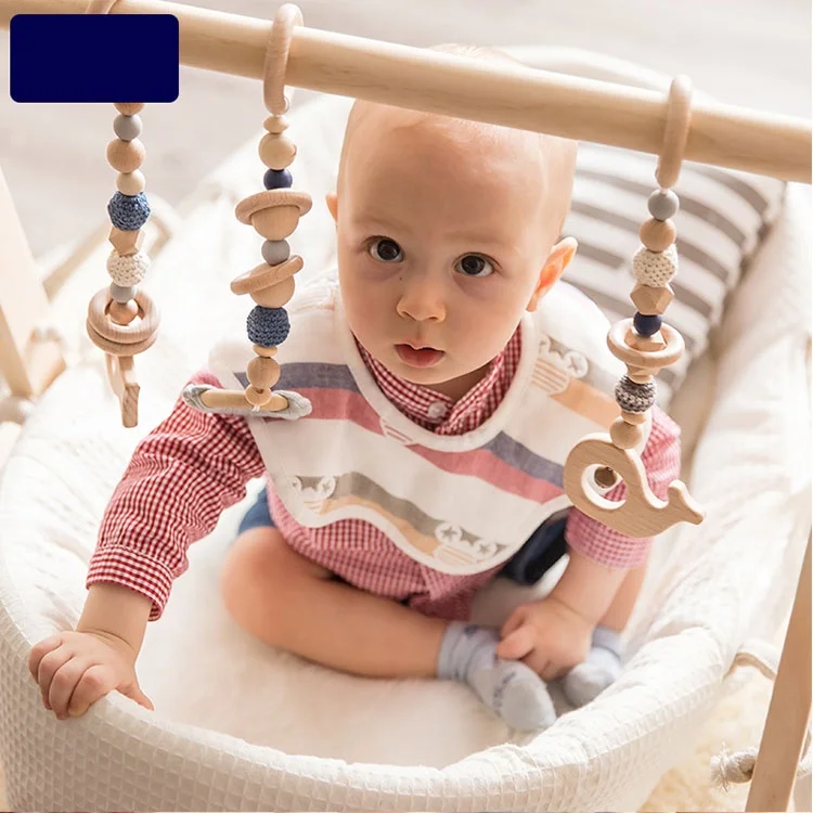 INS Baby Teething Toys Animal Pig Rodent Flamingo Beech Bracelet Pacifier Pendant Wooden Teether