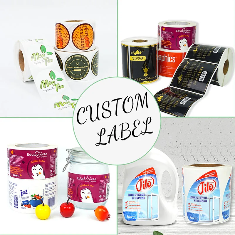 Custom Printed Cosmetic Bottle Makeup Product Packaging Adhesive Paper Logo Label Sticker