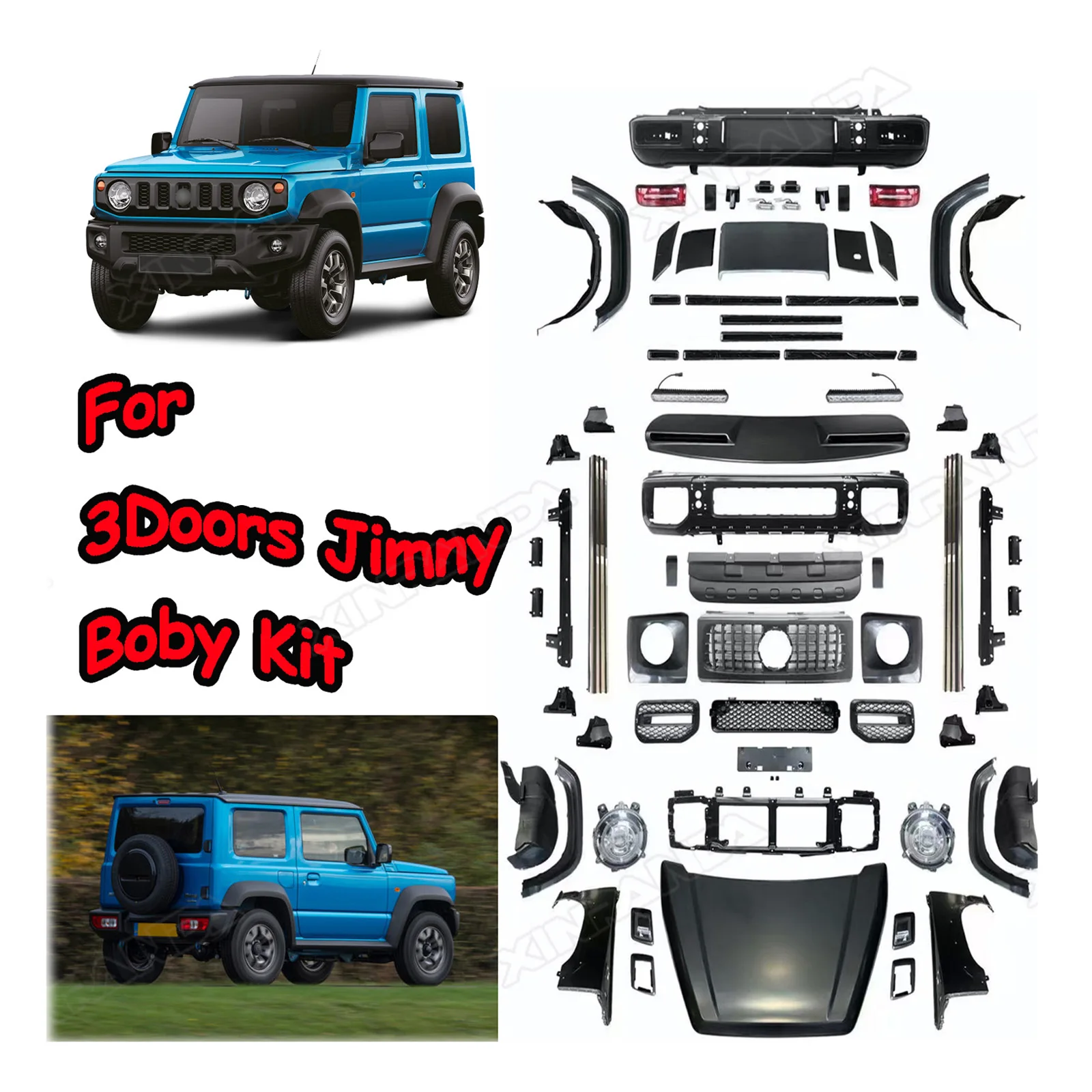 Вся распродажа Jimny 3 двери аксессуары Amg стиль обвес для Suzuki 2020 2021 2023 Jb64W Jb74W