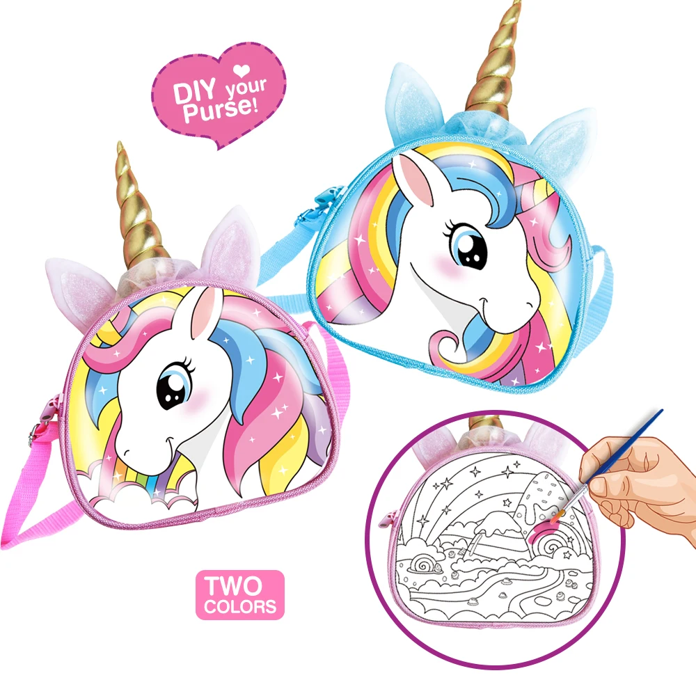 2024 New  Creative Product Craft Kit Kid Painting Set  Diy Painting Unicorn Bag For School