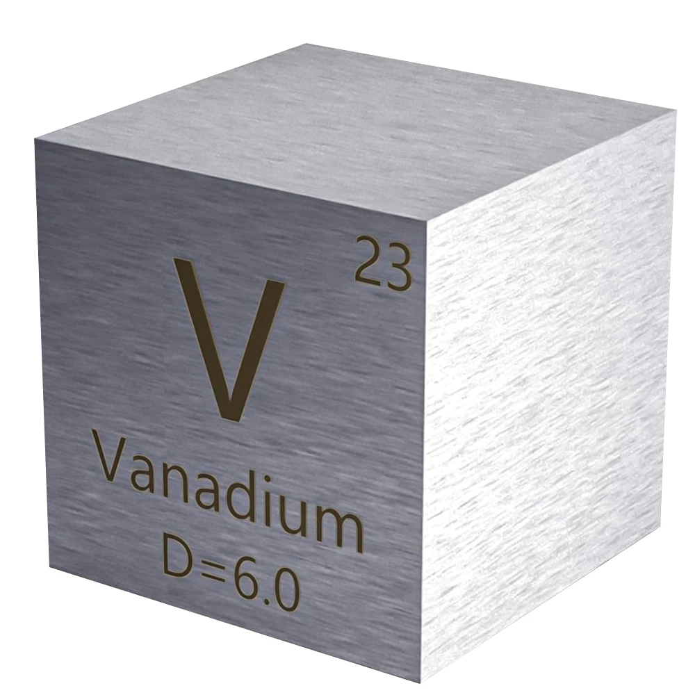 Metal Cubes High Density Element Cube for Element Collections Lab Experiment Material Small Objects Experience(Vanadium,1 Inch)