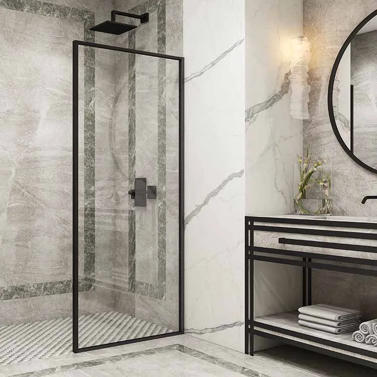 Seawin 10 Mm Tempered Plexiglass Single Stall Frame Clear Shower Glass Door