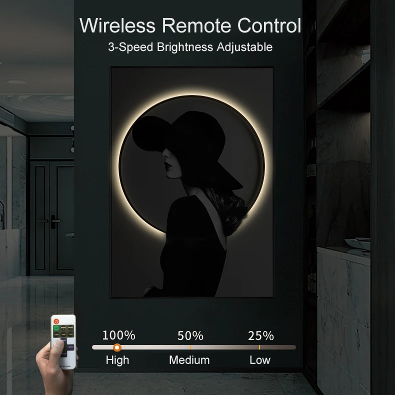 Women Portrait Illuminated Light Dimming Painting Led Frame Lamp New Arrival Art Picture Decorative Piece With Adjustable Light