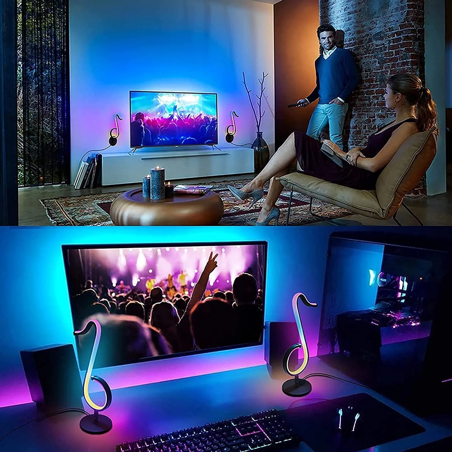 APP RGB Musical Note Table Lamp Smart  LED Night Light with Remote Control