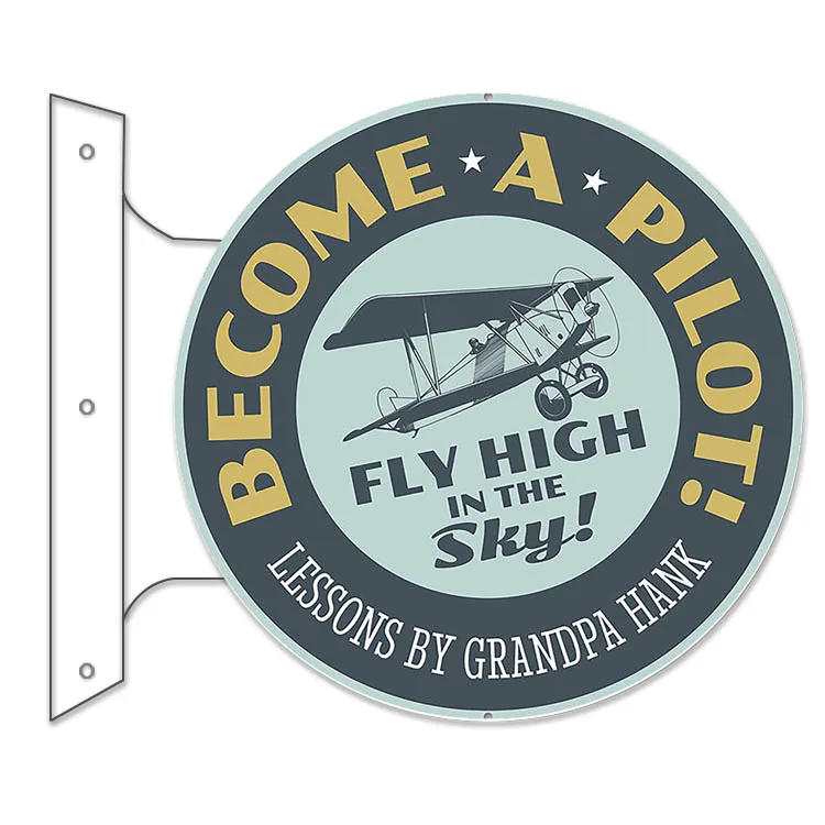 Automotive Double Sided Printing Metal Art Wall Plaque Vintage Flange Sign 30x40CM Garage Man Cave BAR Wall Decor Metal Sign