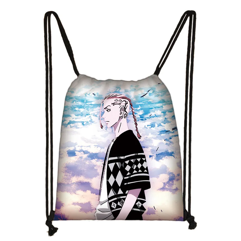 Factory hotsale Anime 34 designs Tokyo Revengers Digital Printing Drawstring bag Mikey bags storage bag