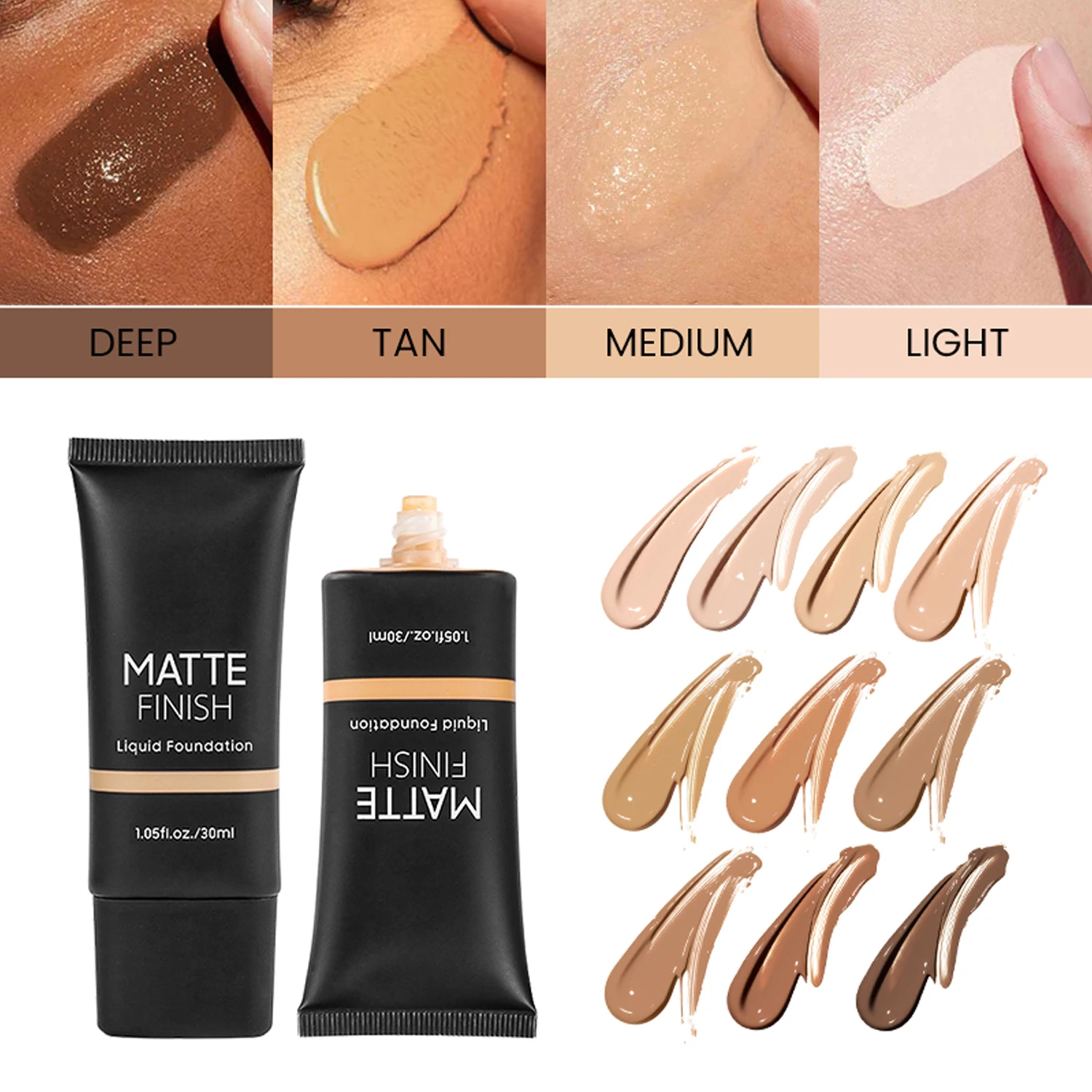 2024 New Multi Color Moisturizing Waterproof Vegan Beauty Fit Me Liquid Makeup Foundation Full Coverage