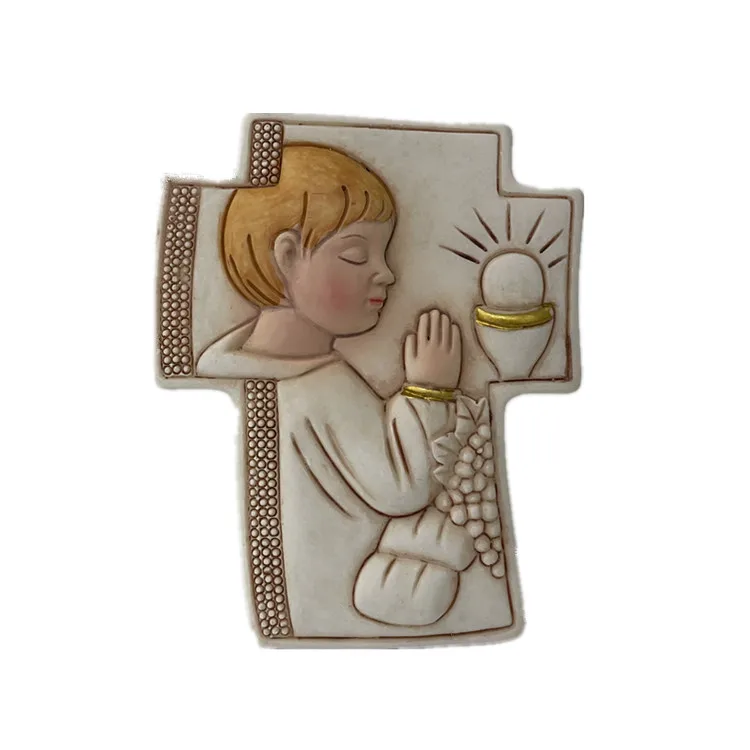 Resin catholic boy First communion memorial party resin ornaments decor