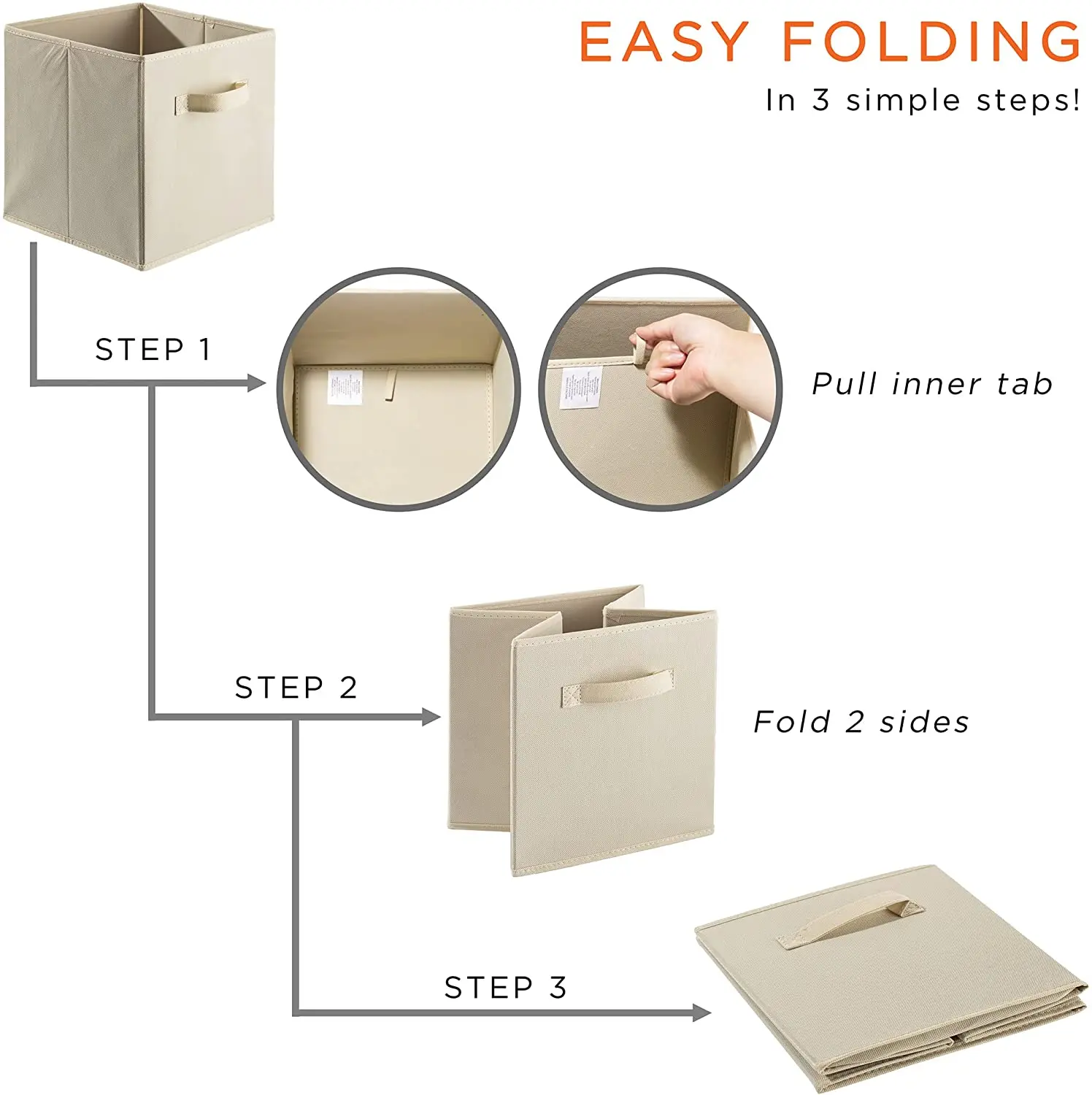 ANQI 2022 6-Pack Foldable Cube Fabric Storage Bin Storage Boxes for kids