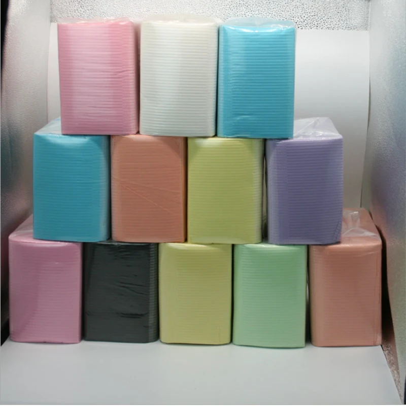 Amazon best seller 3ply Waterproof dental bibs 125 pcs biodegradable tower disposable Tattoo patient bib