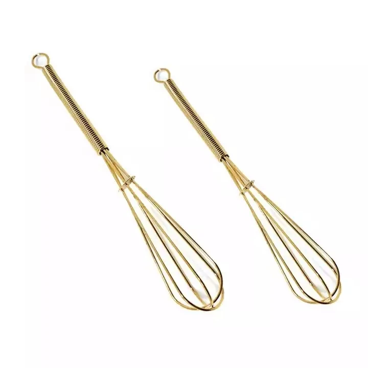 Amazon Best Selling 10cm 12cm 14cm 16cm 18cm Metal Egg Whip Gold Color Mini Whisk With Fouet Inox