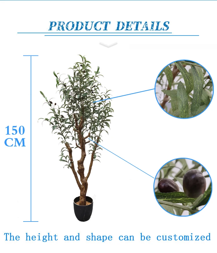 New Style Fake Olive Silk Branches Leaves Topiary Plant Artificial Decorative Tree