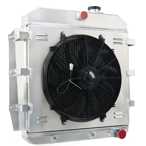 4 Rows Aluminum Radiator+Shroud Fan Kit For 1955-1959 Chevy Apache Truck GMC 100 150