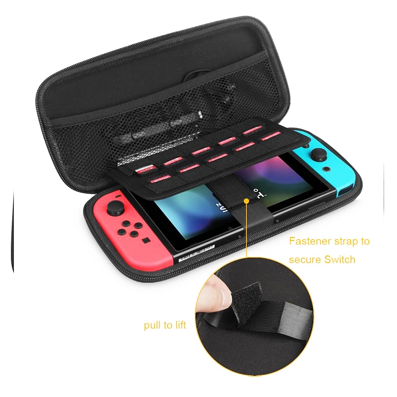EVA Carry Case Hard Shell Zip Bag For Nintendo Switch and Switch OLED Console Travel Carry Protective Pouch Case