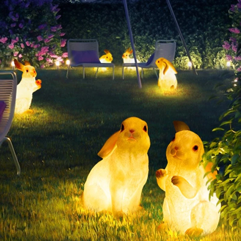 Outdoor Lamp Landscape Garden Waterproof IP65 Decoration Park Simulated Animal Rabbit Garden Lawn Lamp Outdoor Garden Lights