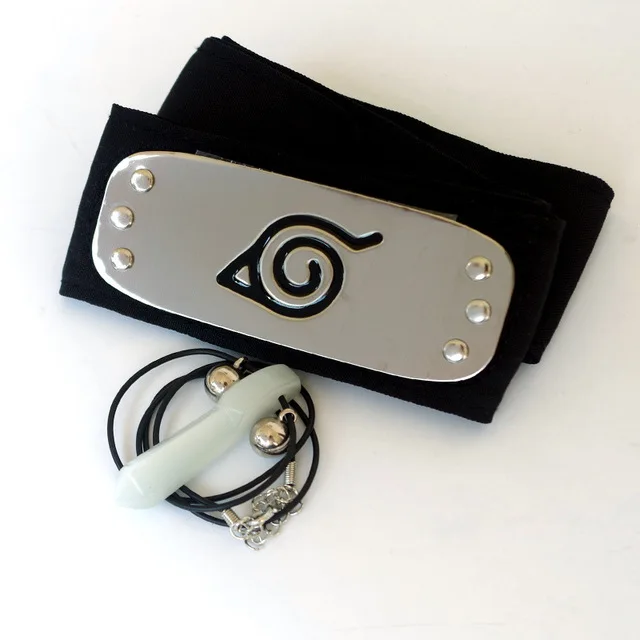 Hot 2pcs Anime Kakashi Headband Ring Ltachi Akatsuki Headband Ring Props Cosplay Ninja dress up Costumes Accessories